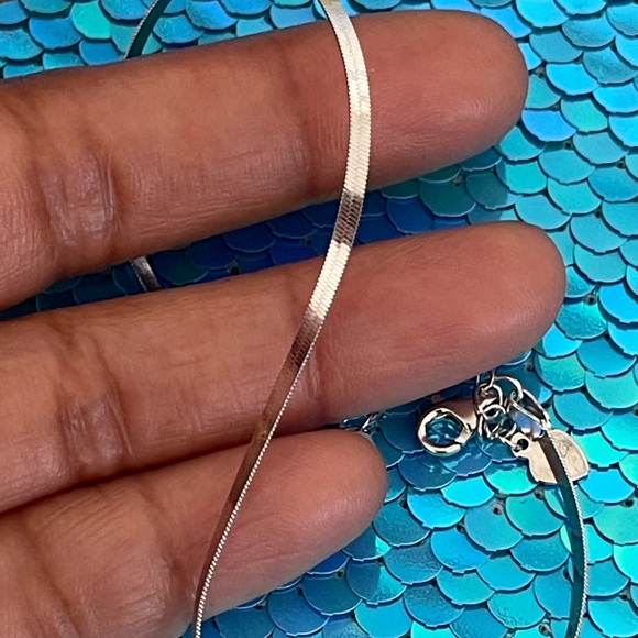 925 Sterling Silver Irregular Minimalist Anklet #E6-1418 - Picture 5 of 6